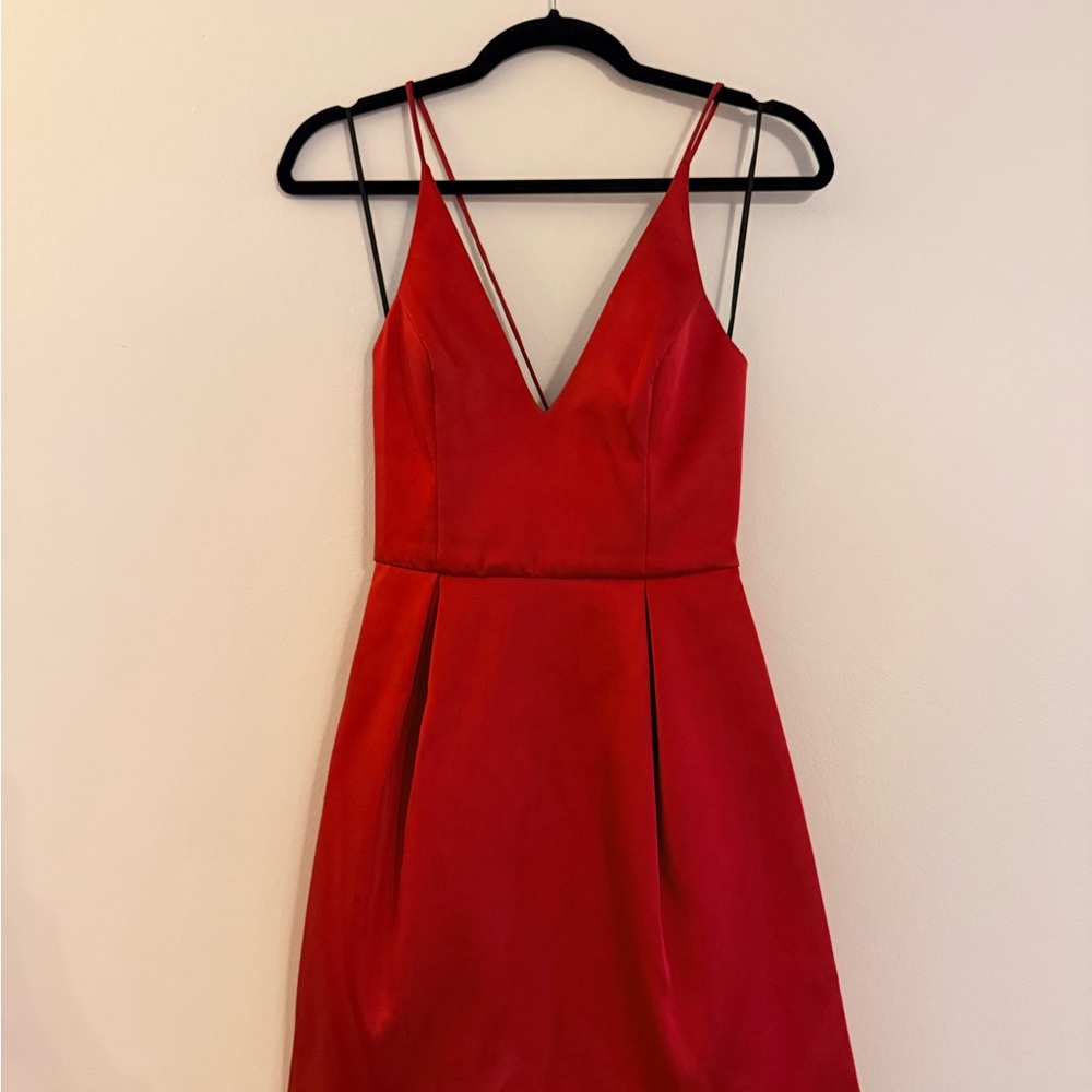 Topshop Red Satin Dress